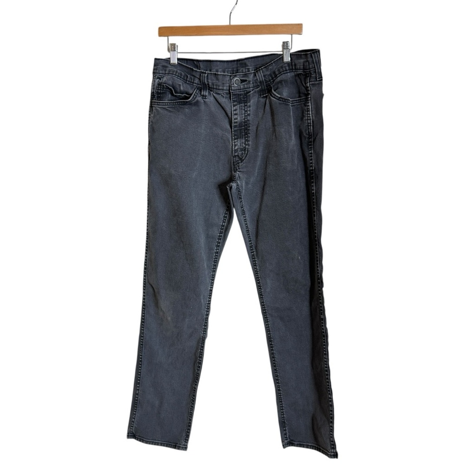 Levis 541 Athletic Taper Fit Jeans Denim Pants Mens Size 36 Washed Black Faded